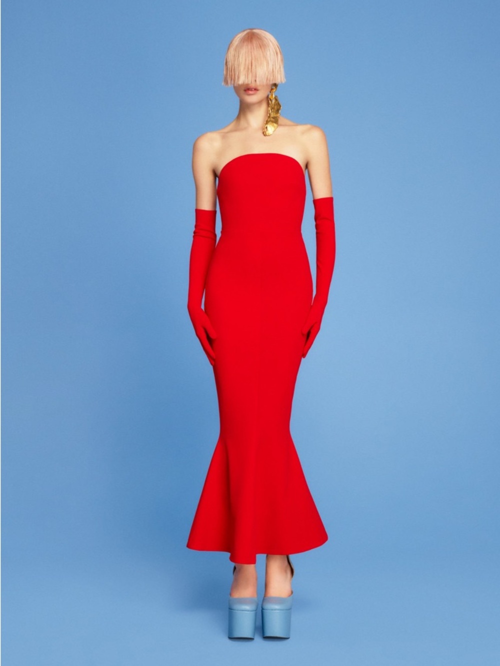Solace London The Amara Midi Dress in Red
